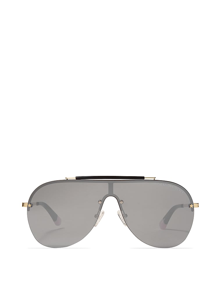 VictoriasSecret Rimless Brow-bar Aviator Sunglasses. 1