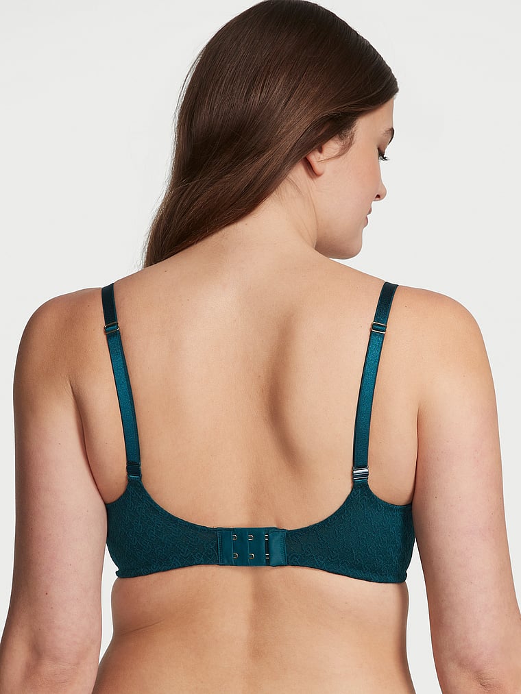 Victoria's Secret, Very Sexy Icon by Victoria’s Secret Demi Bra, Deepest Green, onModelBack, 4 of 4 Cleirys is 5'10" or 178cm and wears 34B or Small