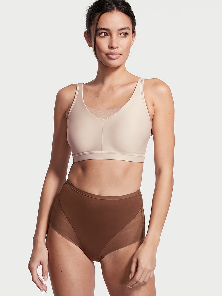 Victoria's Secret, Leonisa Shapewear Moderate Compression Undetectable Contouring Panty, Deep Brown, onModelFront, 1 of 3