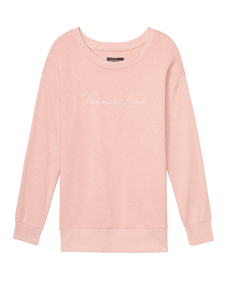 pink crew neck sweater victoria secret