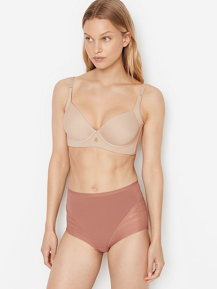 Victoria's Secret, Leonisa Shapewear Undetectable Contouring Panty, Brown, onModelFront, 1 of 3