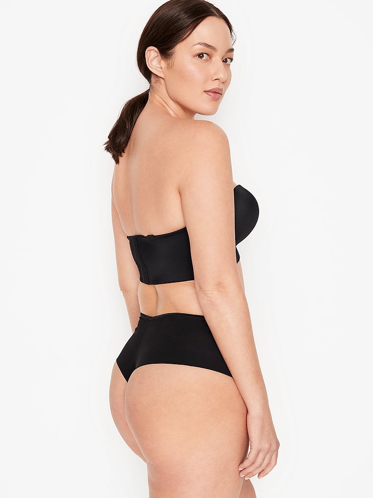 Victoria's Secret, Leonisa Shapewear Smoothing Strapless Longline Bra, Black, onModelBack, 7 of 7