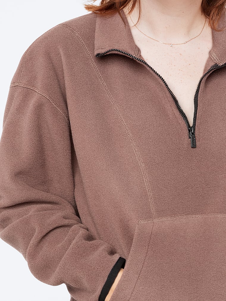 pink half zip fleece