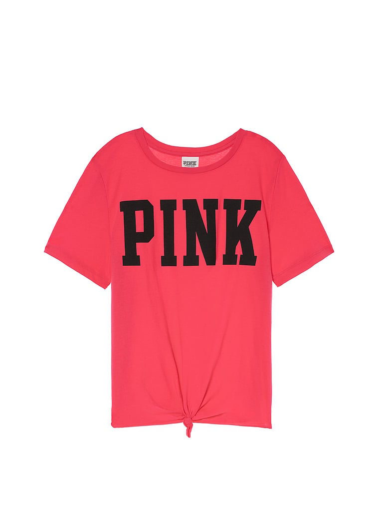Perfect Knotted Crew Tee - PINK - pink