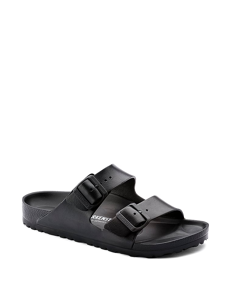 Birkenstock Arizona EVA Sandals, Black, onModelSide, 1 of 4