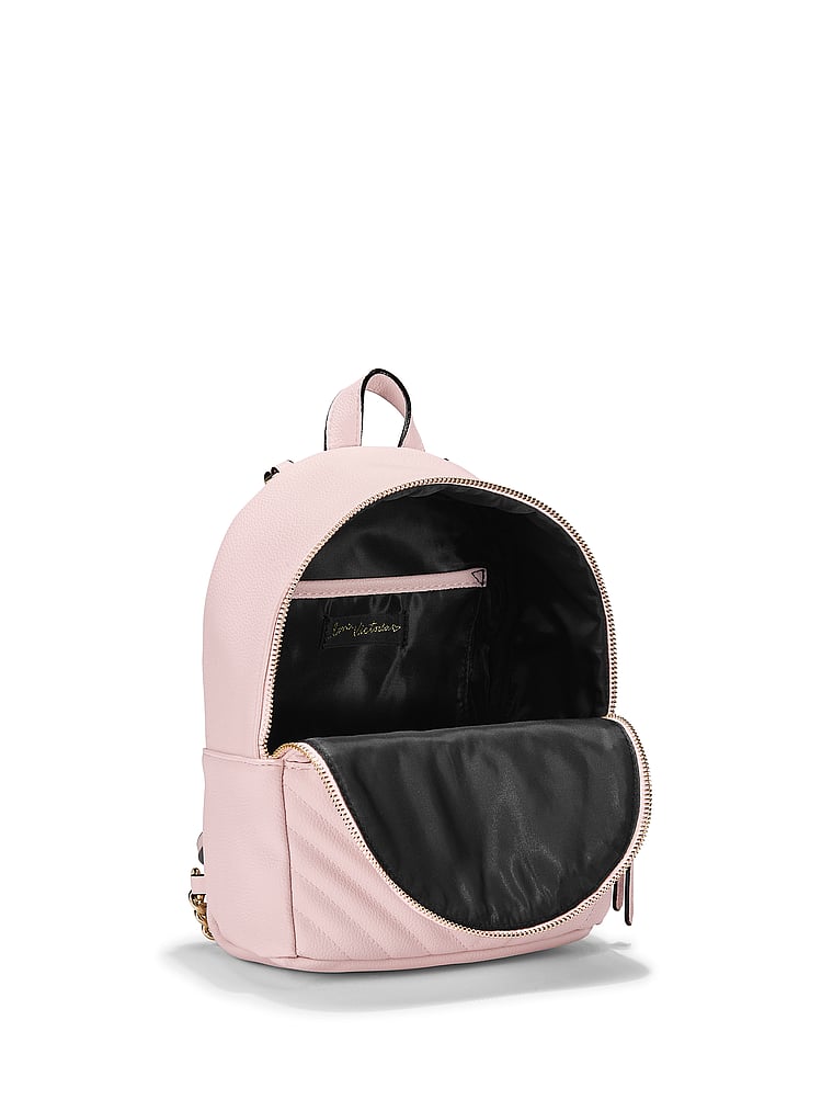 VictoriasSecret Studded V-Quilt Small City Backpack. 1