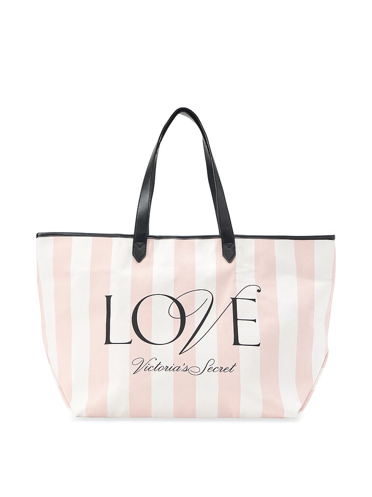 Victoria's Secret Striped Canvas Tote Bag  New 