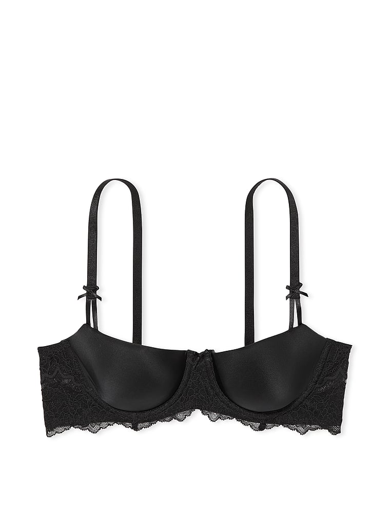 Victoria Secret Bra Size 36D Black Underwired Lined Adjustable Strapless
