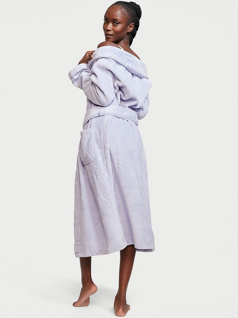 Women's Plus Size Plush Long Sleeve Shawl Bathrobe Nightwear Choose SZ/Color 