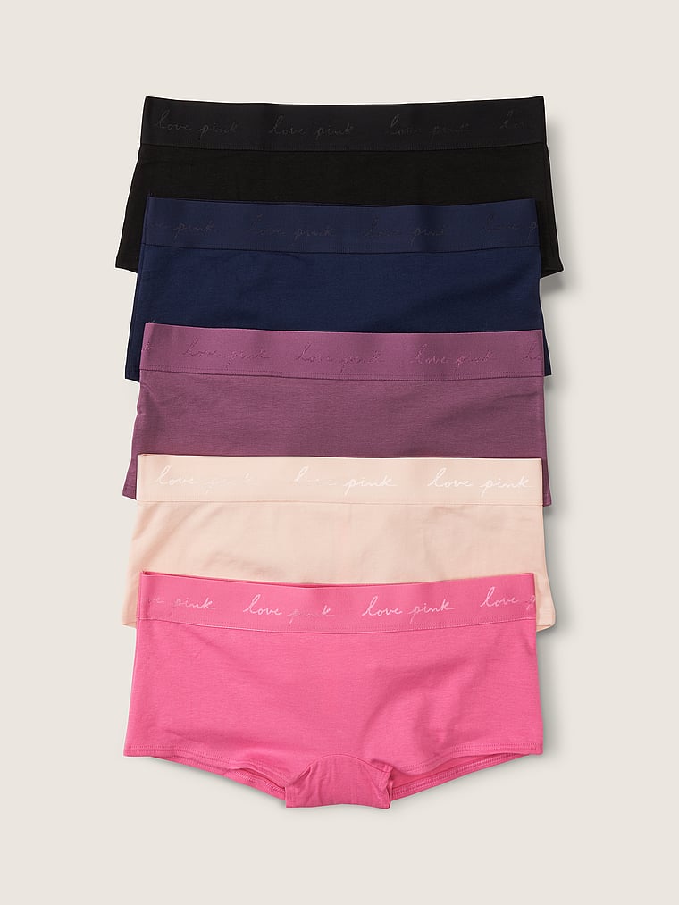 Victorias Secret Lot Baumwolle-Damen-Boyshorts Panty Pink Logo Verschiedene Farb Bündel