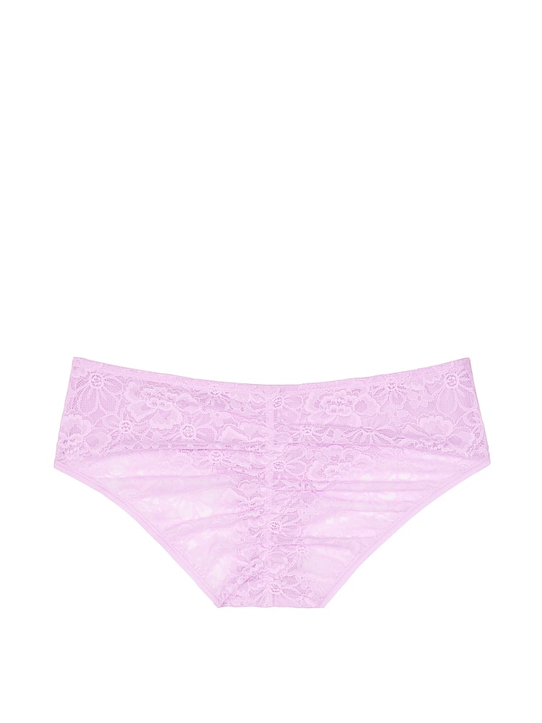 VictoriasSecret Stretch Cotton Lace Ruchedback Hiphugger Panty