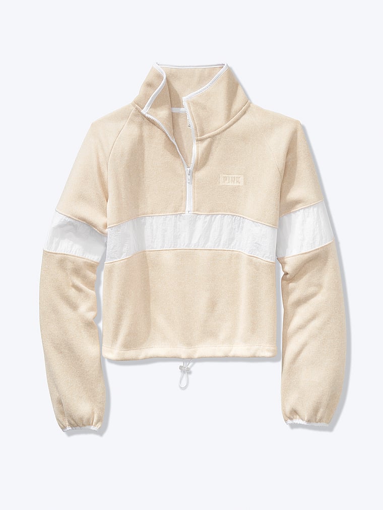 half zip pink sweater