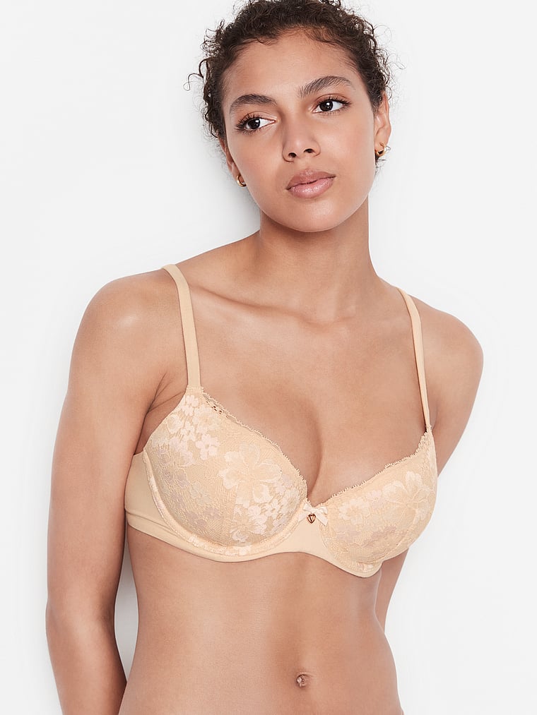 Lightly-Lined Smooth & Lace Demi Bra