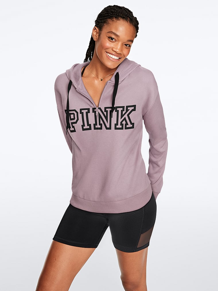 quarter zip pullover pink