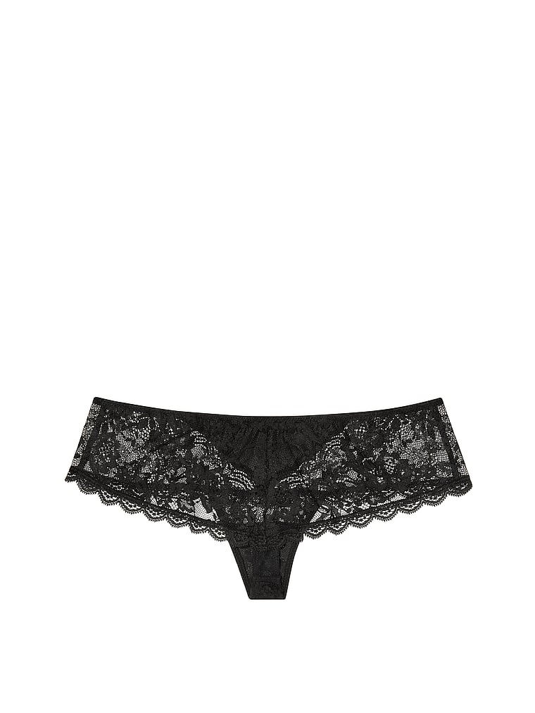 VictoriasSecret Floral Lace Hipster Thong Panty 1114992654A2