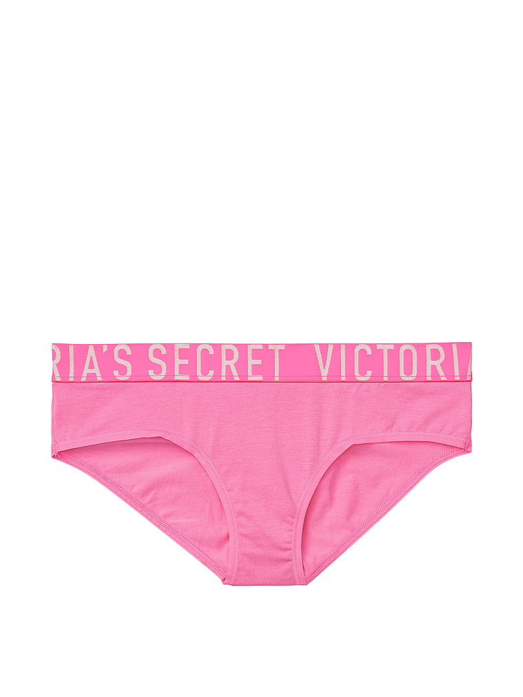 VictoriasSecret Stretch Cotton Logo Hiphugger Panty - 11145666-14T9