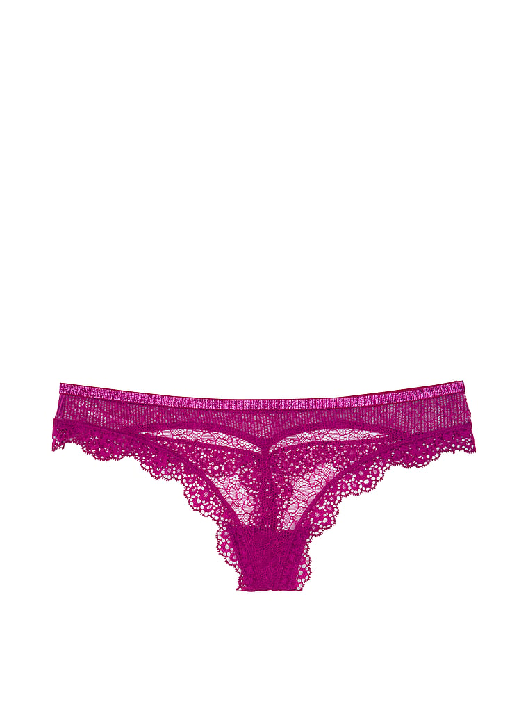 VictoriasSecret Sheer Mesh Cutout Thong Panty. 1