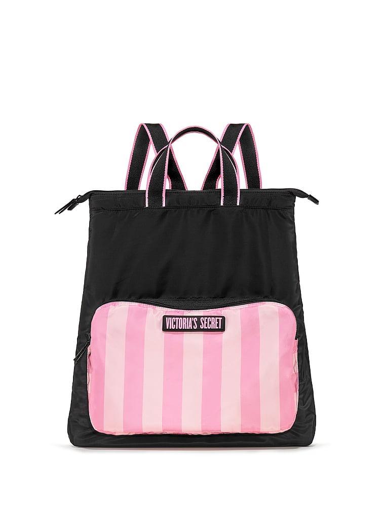 VictoriasSecret Signature Stripe Packable Backpack . 1