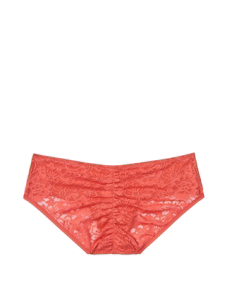 VictoriasSecret Stretch Cotton Lace Ruchedback Hiphugger Panty