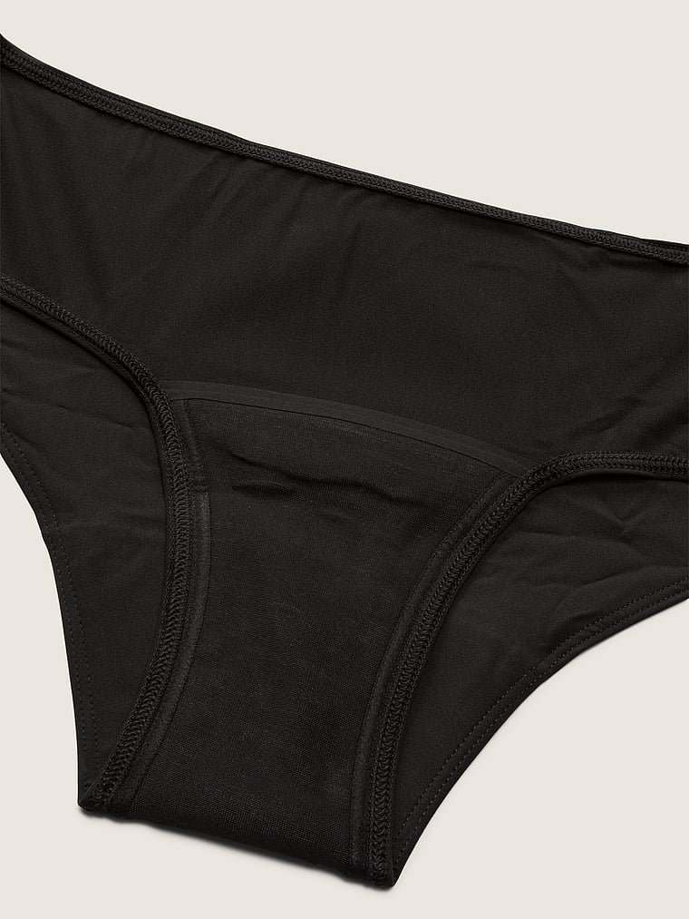 PINK Period Hipster Panty, Pure Black, detail, 5 of 5