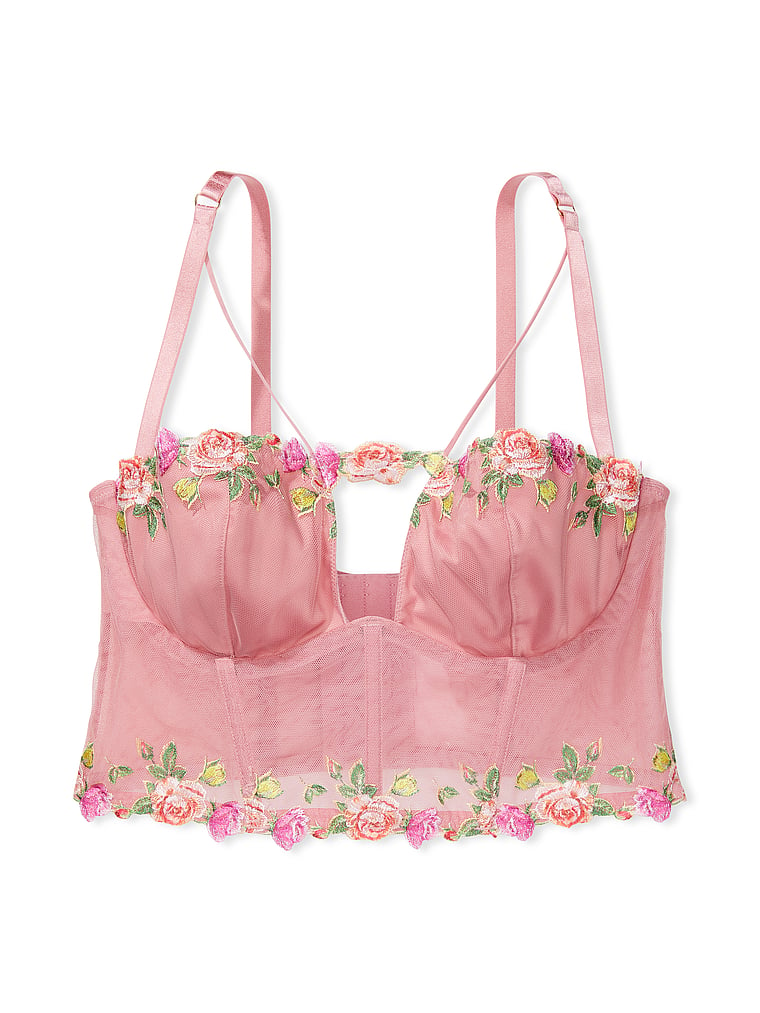 VERY SEXYUnlined Rose Embroidered Corset Top