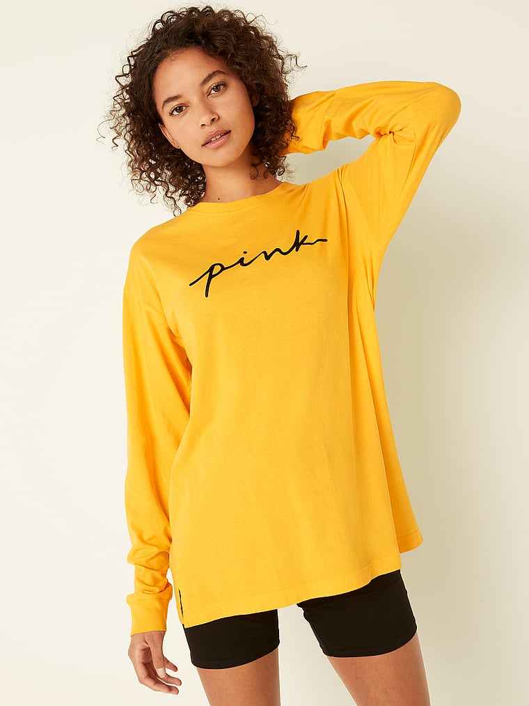 Mode Shirts Longsleeves Pink Victoria’s Secret Pink Victoria\u2019s Secret Longesleeve kleurverloop casual uitstraling 