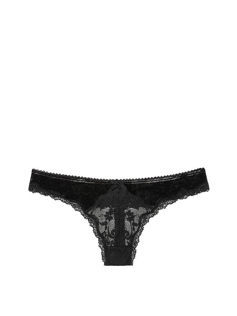VictoriasSecret Embroidered Stars Thong Panty - 11120878-54A2