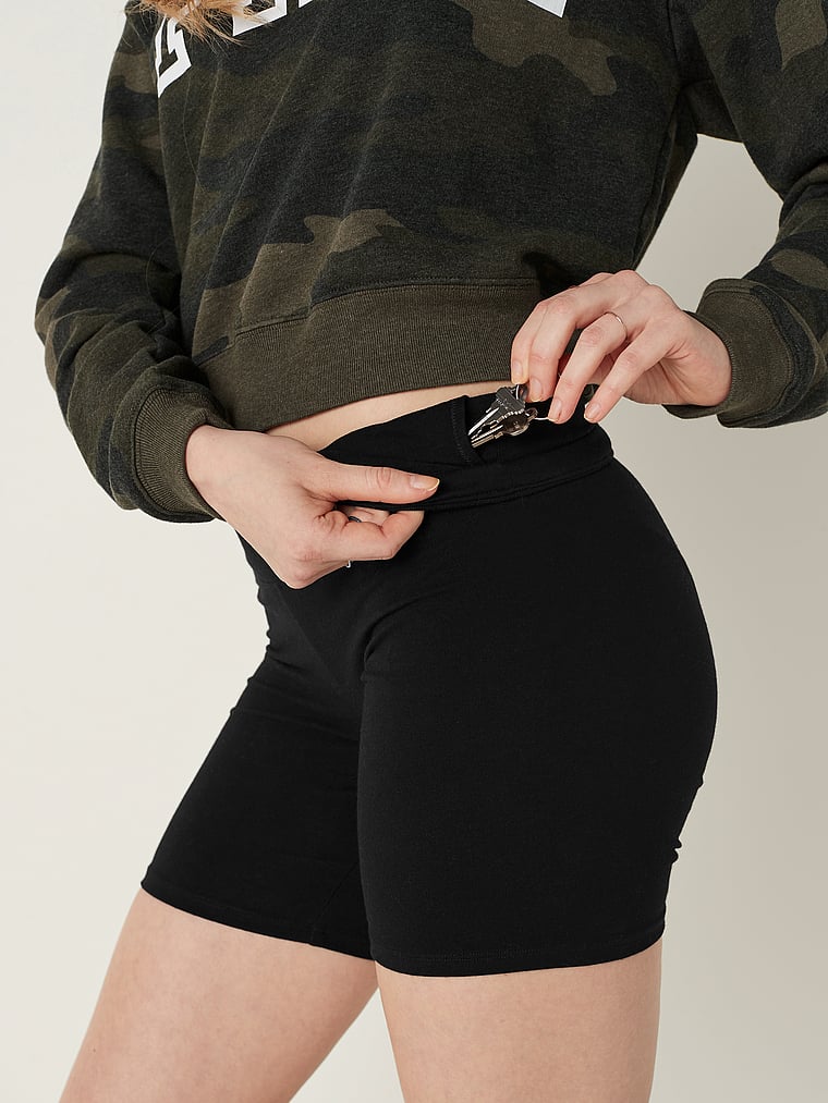 6 Cotton High-Waist Biker Shorts - Apparel - PINK