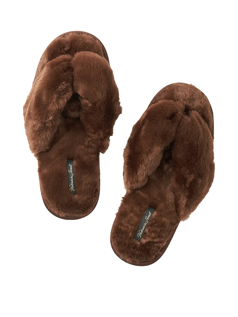 faux fur flip flops