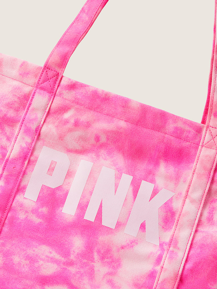 Victoria's Secret, Bags, Victorias Secret Pink Tie Dye Canvas Tote Bag