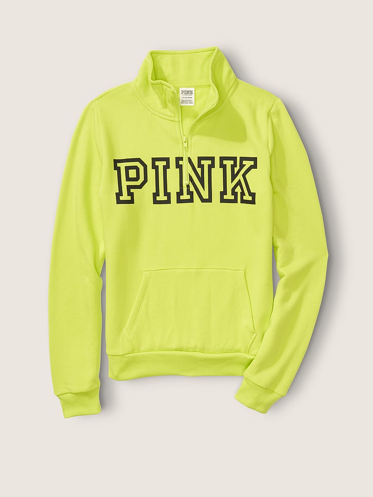 pink quarter zip sweater