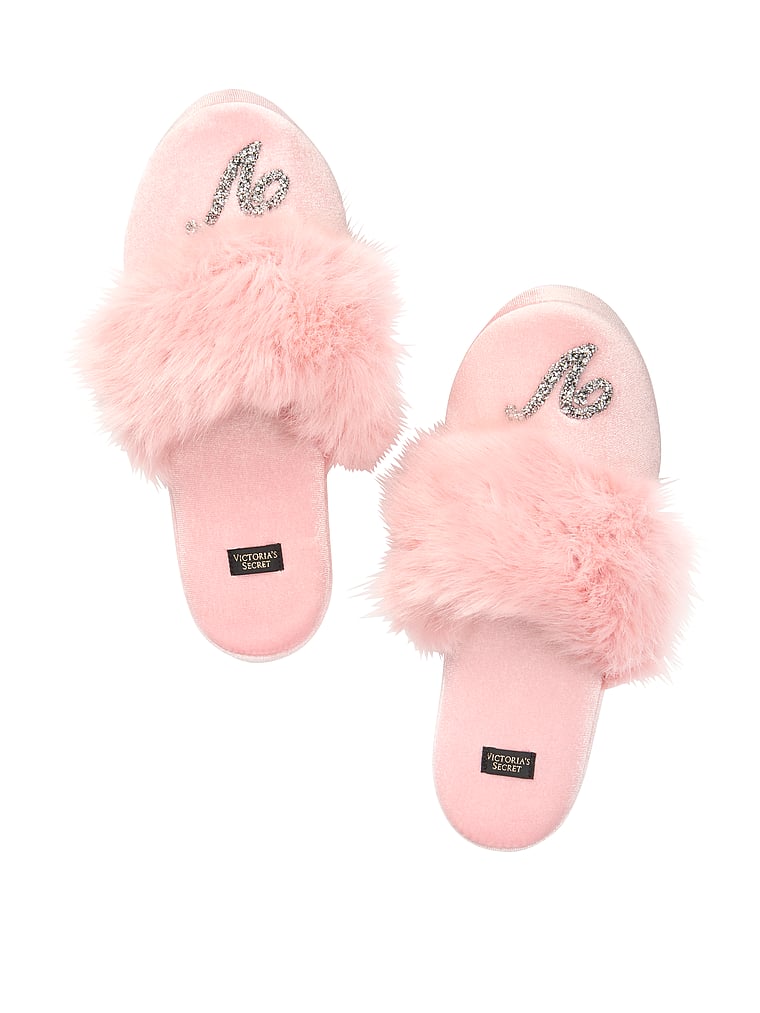 pink fluffy slides victoria's secret