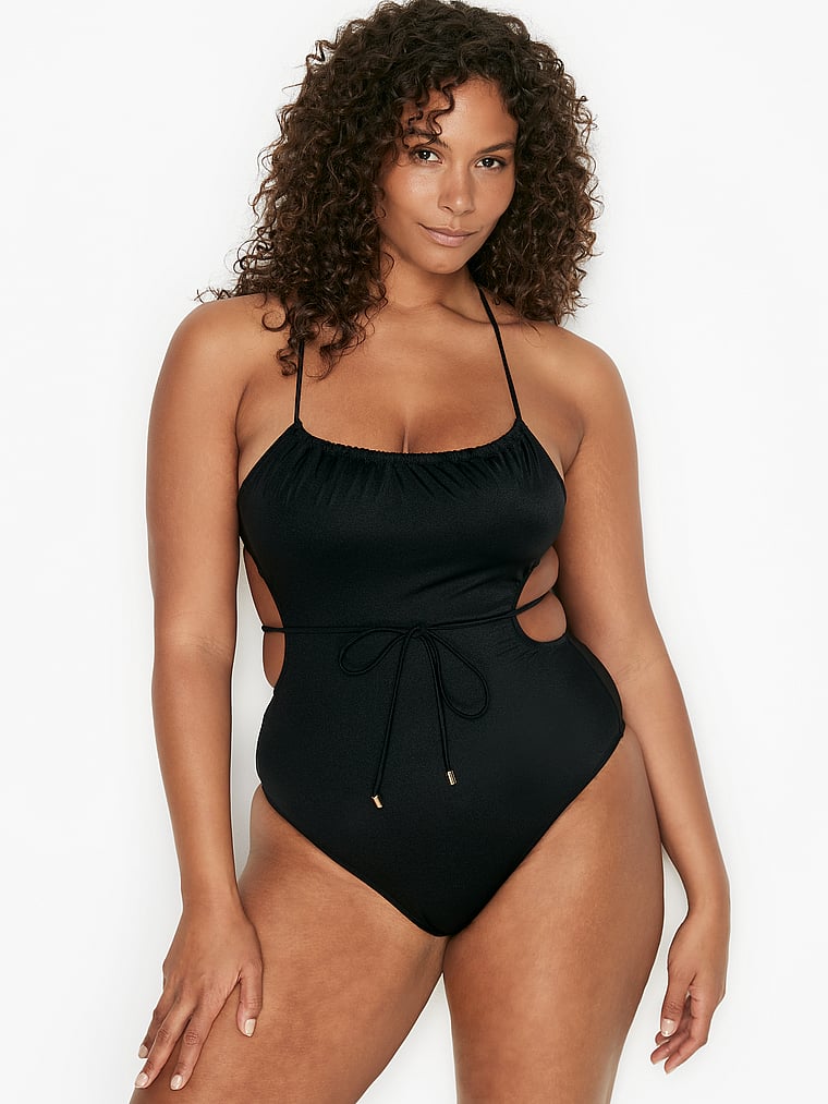 victoria secret black one piece swimsuit