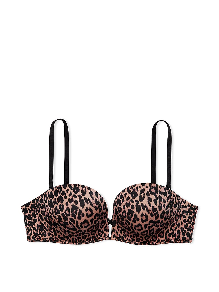 Victoria's Secret, Very Sexy Bombshell Add-2-Cups Push Up Strapless Bra, Animal, offModelFront, 3 of 4
