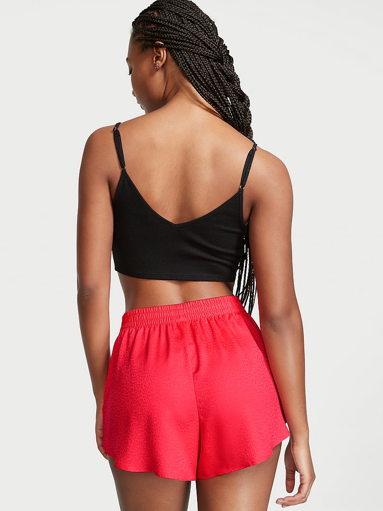 High-Waist Satin Sleep Shorts 