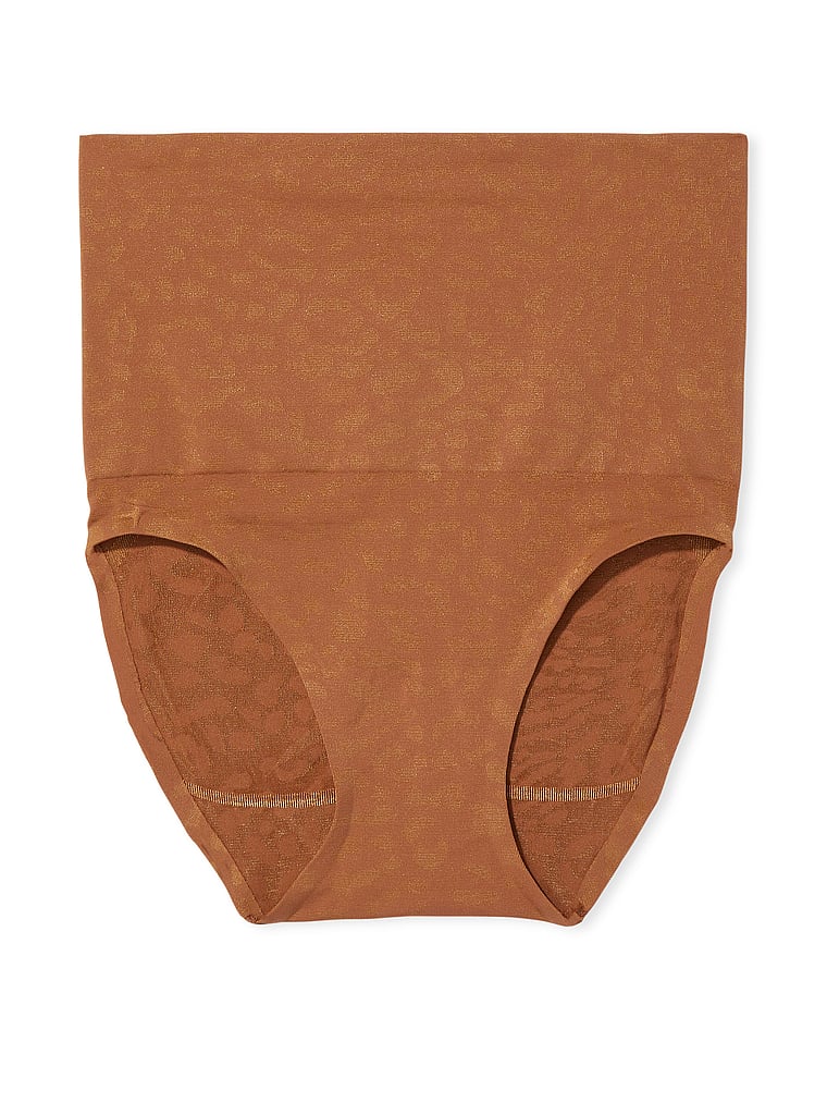 Victoria's Secret, Victoria's Secret High-Waist Seamless Brief Panty, Brown, offModelFront, 3 of 4