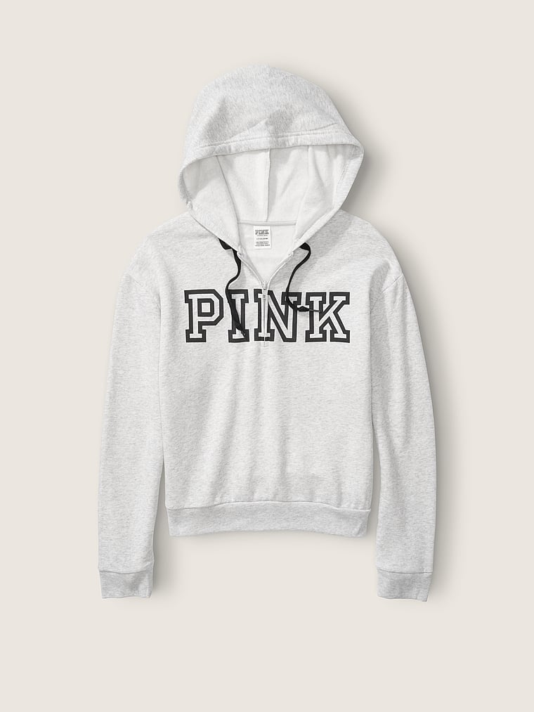 Victorias Secret Pink Collegiate Quarter Zip Sweatshirt