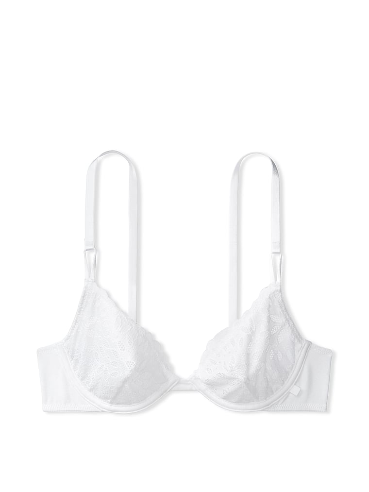 Victoria's Secret, Victoria's Secret Sexy Tee Cotton Eyelet Unlined Demi Bra, offModelFront, 4 of 4
