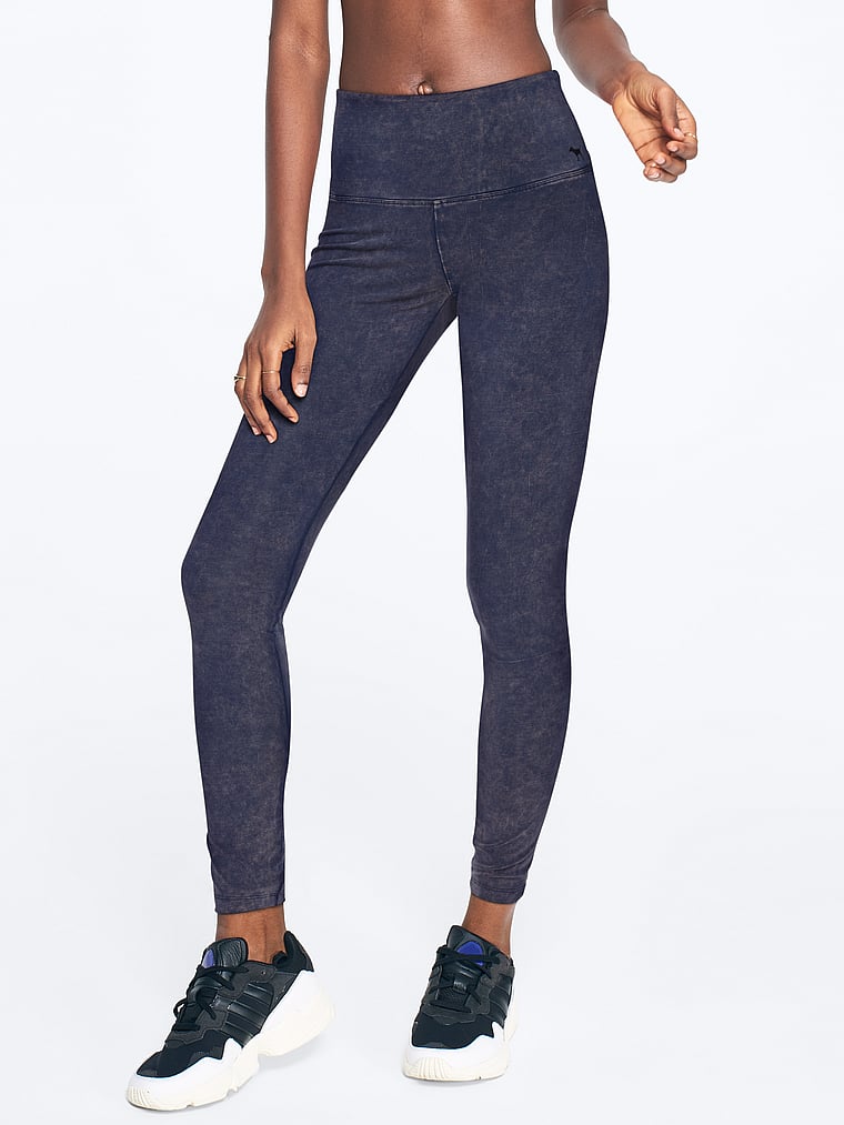 High Waist Cotton Acid Wash Legging 