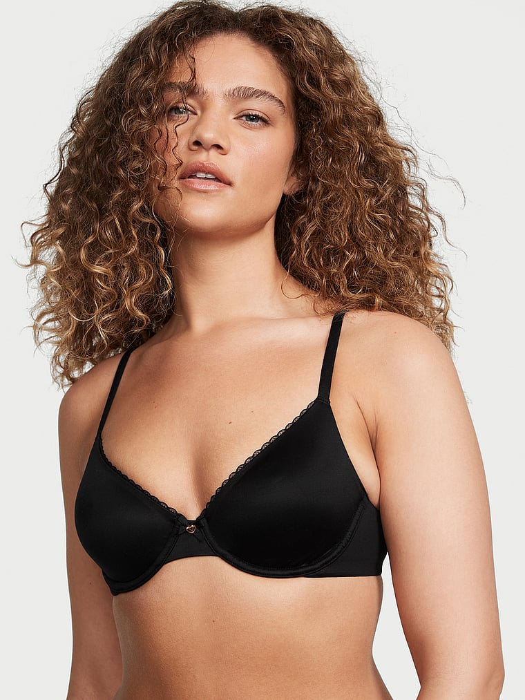 Victoria's Secret, Body by Victoria Invisible Lift Unlined Smooth Demi Bra, Black, onModelFront, 1 of 5 Kiana is 5'9" and wears 34B or Small