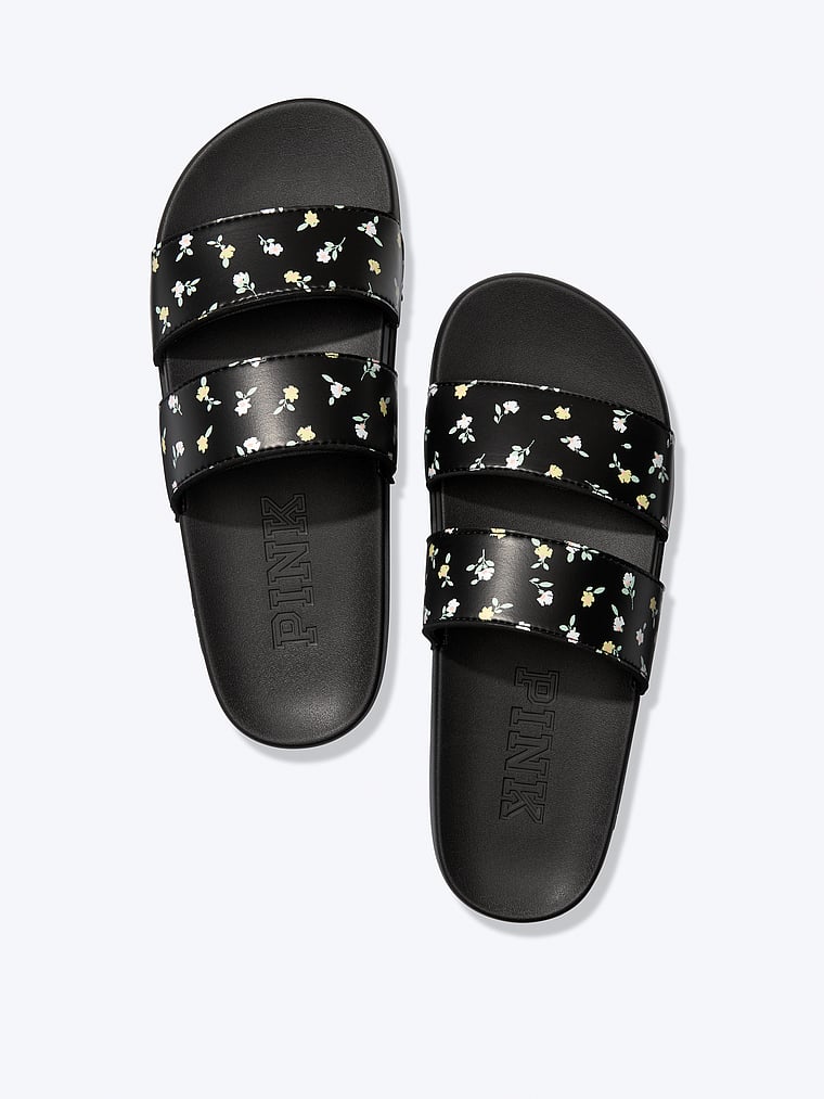 pink double strap slides