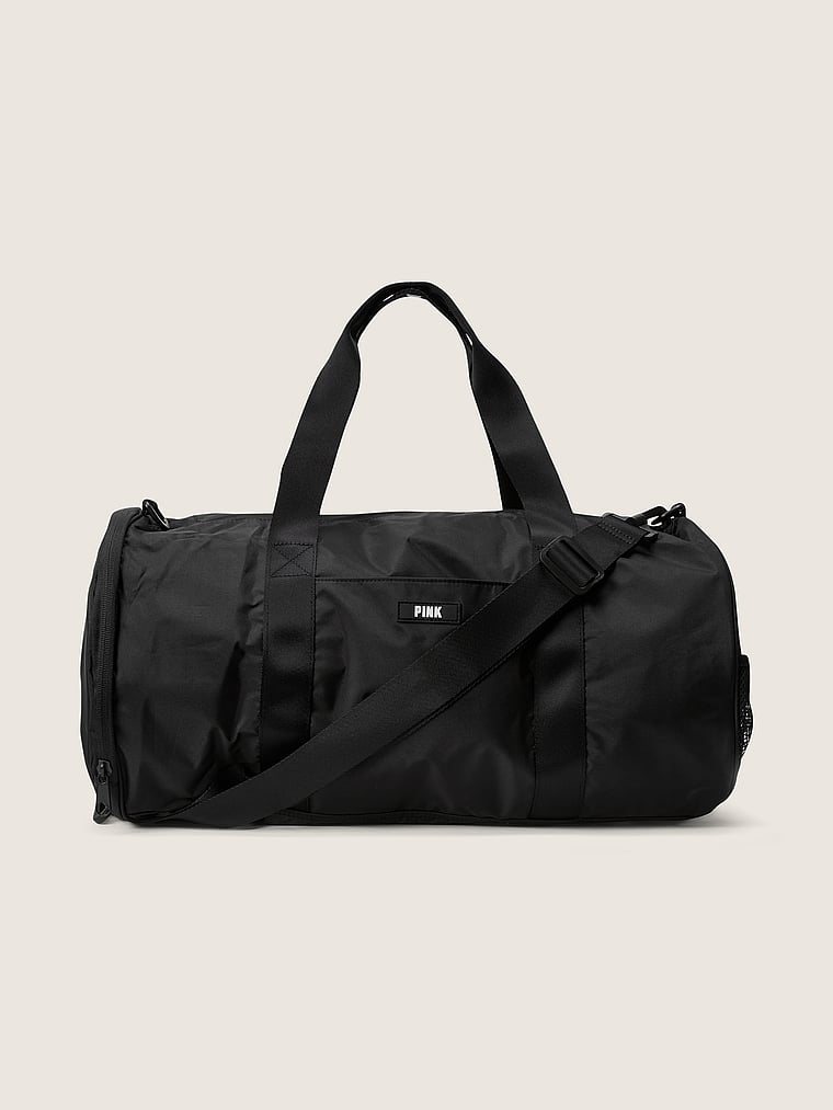 light pink duffle bag