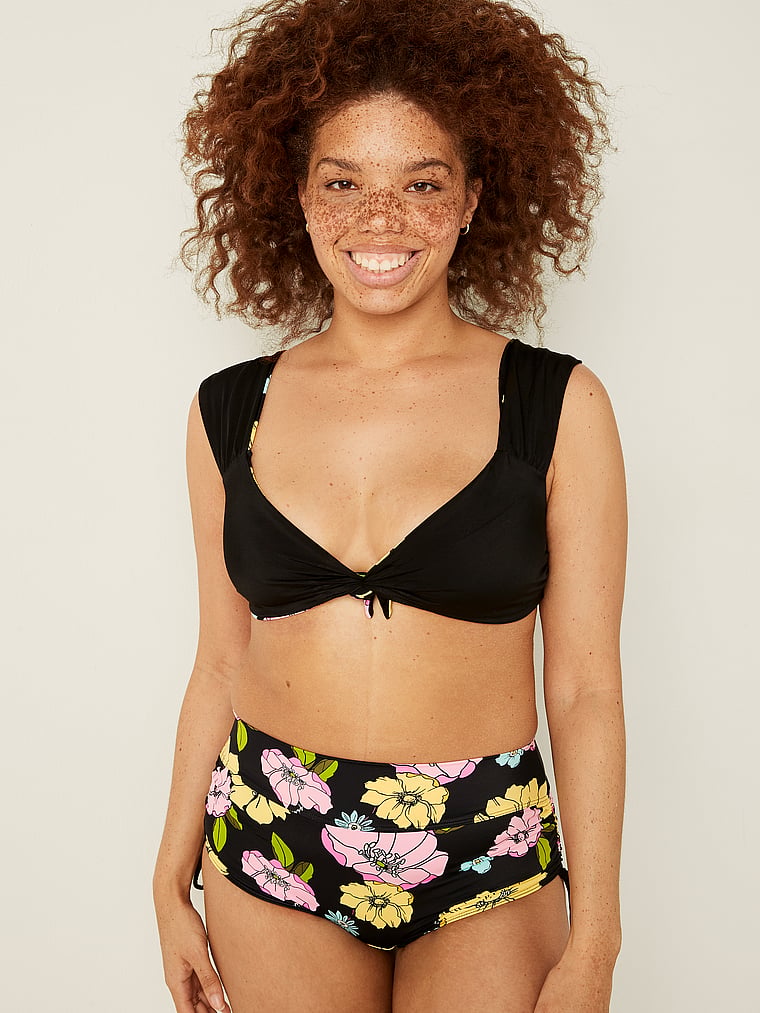 swim top with cap sleeves