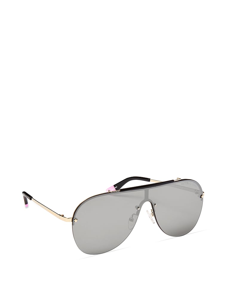 VictoriasSecret Rimless Brow-bar Aviator Sunglasses. 2