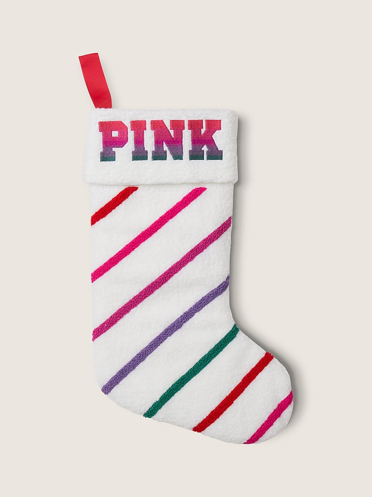 Details about   NWT Victoria's Secret PINK Christmas Stocking 2019 White Sherpa Super Cute!! 