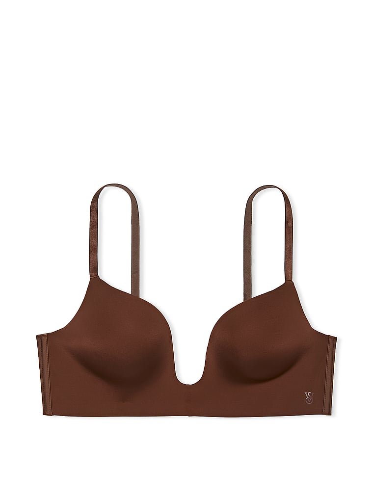 Victoria's Secret, Victoria's Secret Bare Plunge Low-Back Bra, Ganache, offModelFront, 4 of 4