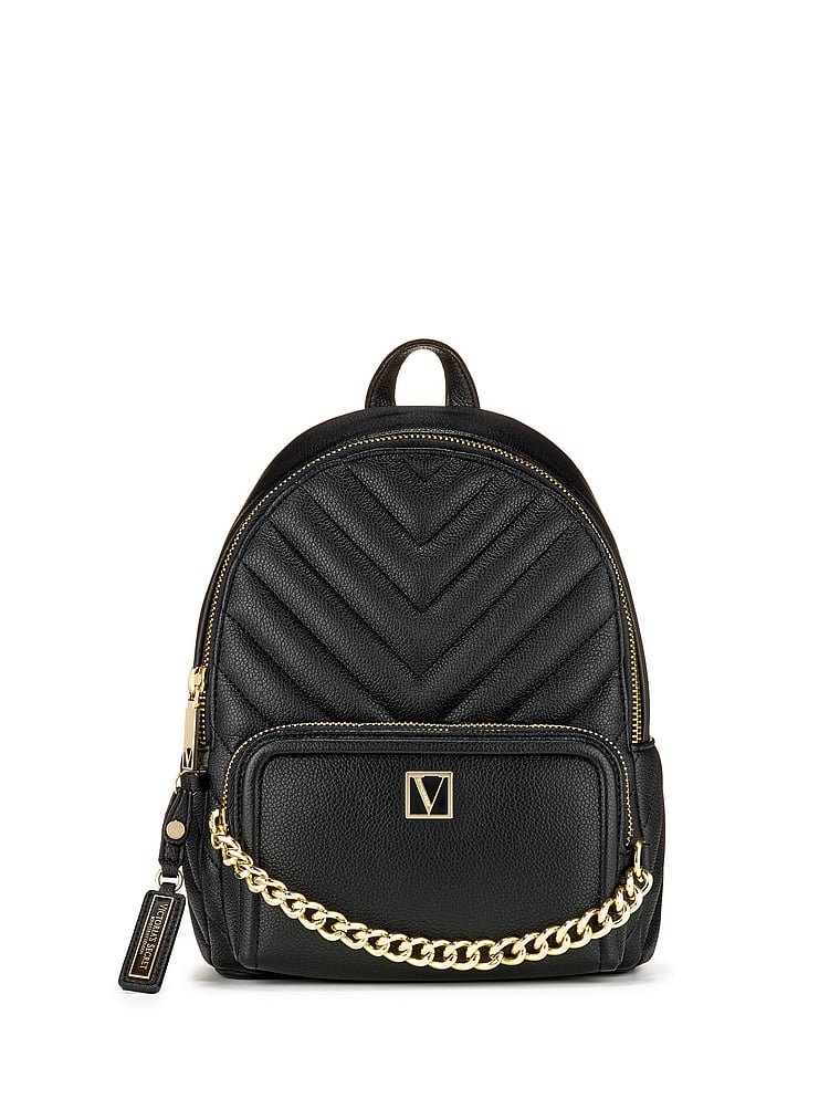 all black victoria secret backpack