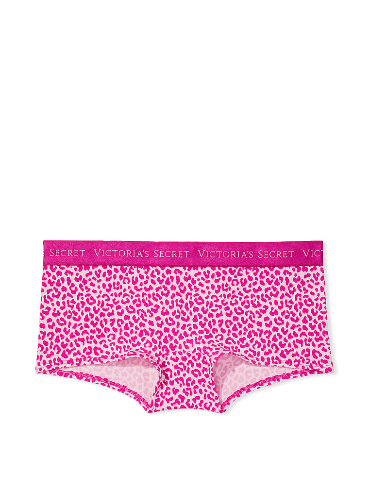 Small Victorias Secret PINK Logo Boyshort Pink Hearts Prints Panty Shortie S 