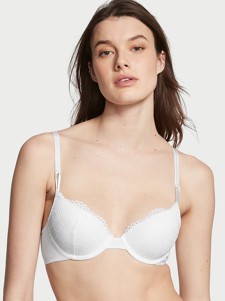 Sexy Tee Eyelet Lace Lightly Lined Demi Bra
