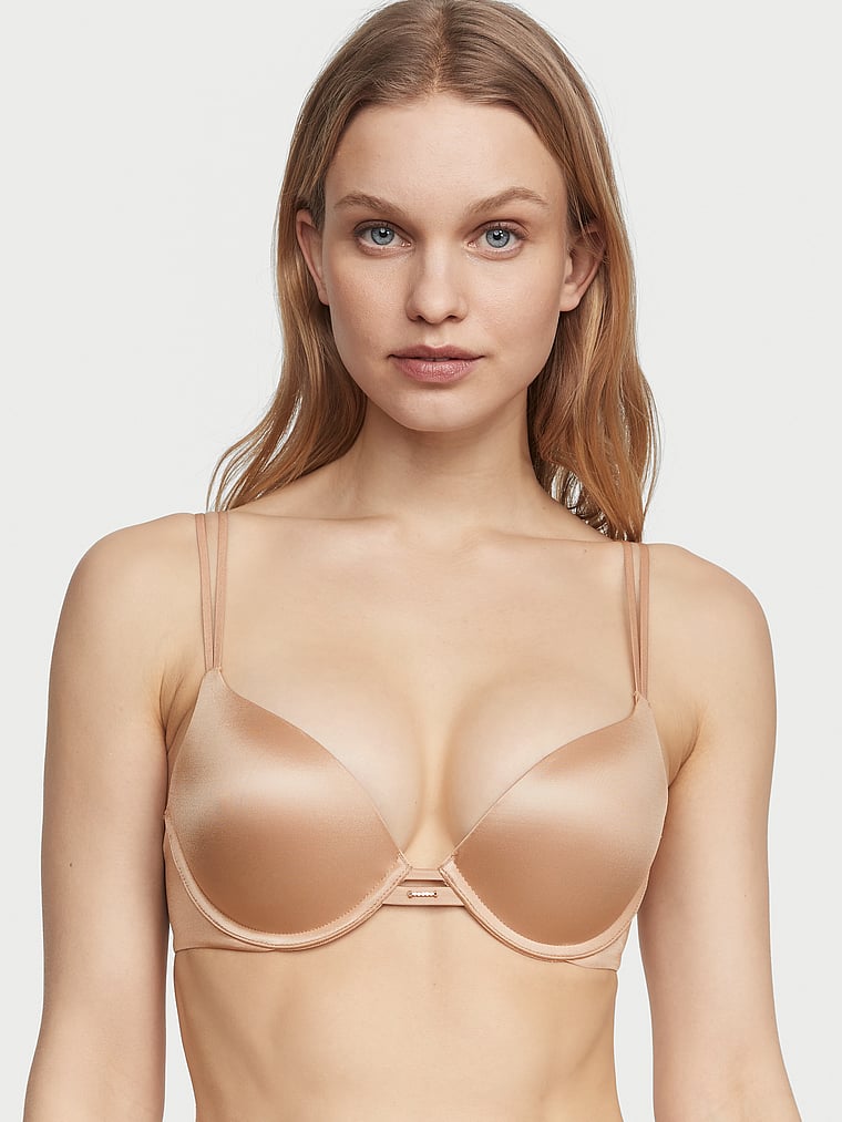 Victoria's Secret Shine Strap Push Up Bra, Adds One Cup Size, Padded, Plunge  Neckline, Lace, Bras for Women, Very Sexy Collection, Navy (34DD) at   Women's Clothing store
